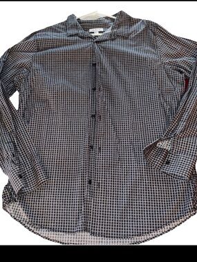 The RAIL BLACK GRAY Checkered button Up Collared Shirt Men’s XXL Stretchy Cotton